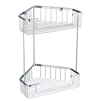 Полка двойная угловая решетчатая Solinne, цвет хром