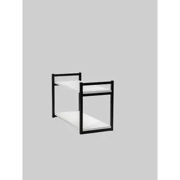 Полка Frame, 670290408 мм, ЛДСП / металл, цвет белое тиснение / чёрный