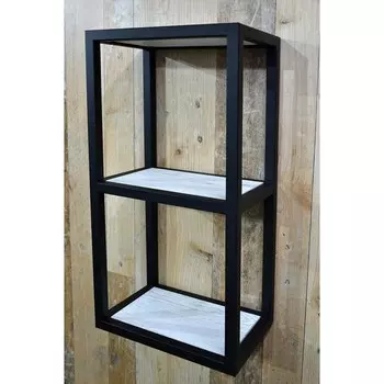 Полка настенная Gold, 300200600 мм, цвет дуб белый/чёрный муар