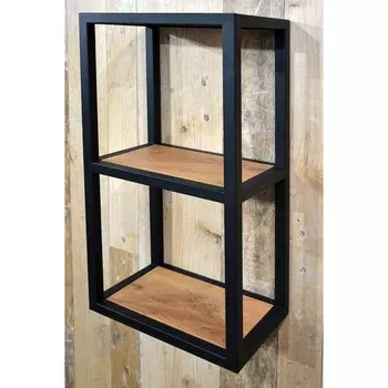 Полка настенная Gold, 300200600 мм, цвет дуб табачный/чёрный муар