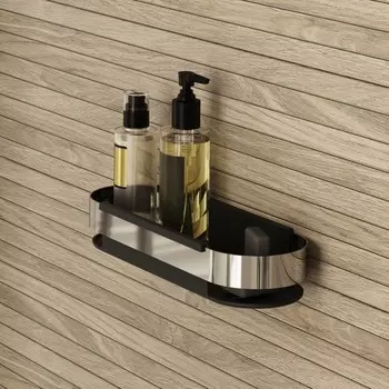 Полка IDDIS Optima Home SHE12SBi44, 300х128х47 мм, чёрная, нержавеющая сталь