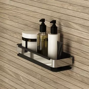 Полка IDDIS Optima Home SHE13SBi44, 300х128х47 мм, чёрная, нержавеющая сталь