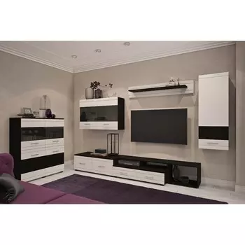 Полка «Квартал», 1408234256 мм, цвет ЛДСП дуб венге / МДФ белый глянец