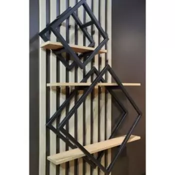 Полка настенная «Лофт» Rum, 707150707 мм, цвет дуб табачный/чёрный муар