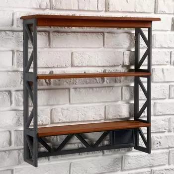 Полка Лофт, трехъярусная, 495014 см, орех