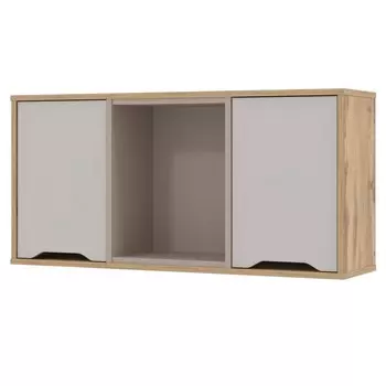 Полка настенная для детской «Модена», 1022269490 мм, цвет дуб вотан/кашемир серый/глиняный серый