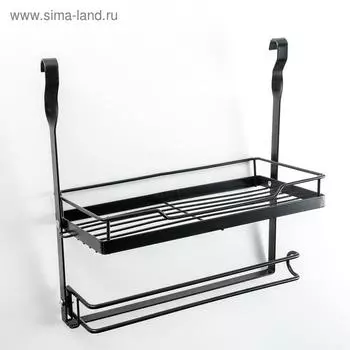 Полка на рейлинг, 29,5×14×33 см, цвет чёрный
