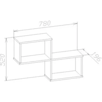 Полка настенная «ПК-1», 780 × 196 × 520 мм, цвет дуб сонома