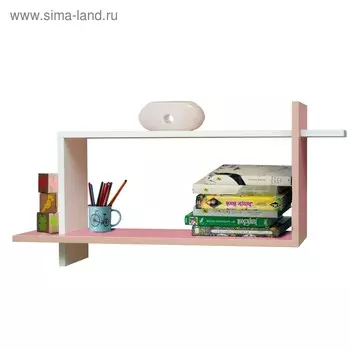 Полка навесная №7, 800250400 мм, цвет белый / розовый