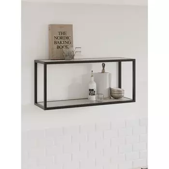 Полка навесная 800, 800х250х360, Черный муар/Метрополитан грей