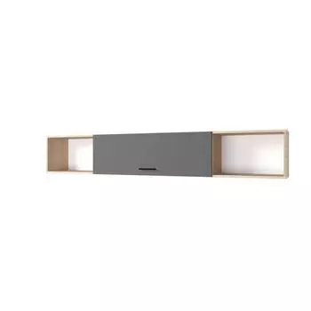 Полка навесная «Анталия», ЛДСП/МДФ, 203,2х31,6х33,2 см, цвет сонома/графит софт