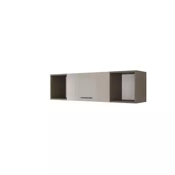 Полка навесная «Ненси», ЛДСП/МДФ, 120х31,6х33,2 см, цвет венге/капучино глянец