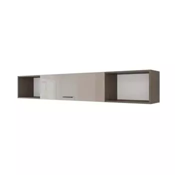 Полка навесная «Ненси», ЛДСП/МДФ, 203,2х31,6х33,2 см, цвет венге/капучино глянец