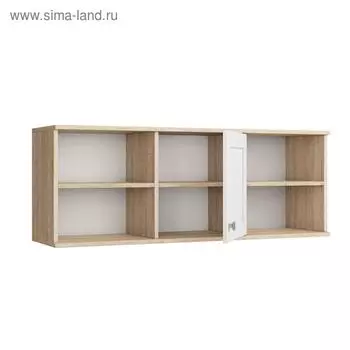 Полка навесная П-38 РИВЬЕРА 1200х320х450 фасады ПВХ Белый/корпус Дуб Сонома