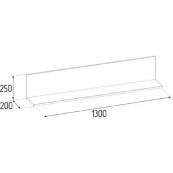 Полка навесная Paola 18, 1300 × 200 × 250 мм, цвет ясень анкор светлый
