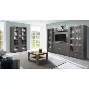 Полка навесная «Прованс» 37.27, 1350200200 мм, цвет диамант серый / дуб каньон