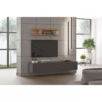 Полка навесная «Шерлок», 1202298200 мм, ЛДСП, цвет дуб крафт золотой