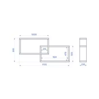 Полка OTIS 1705х230х810 венге