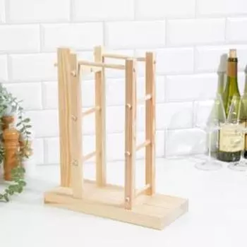Полка подставка под 3 бутылки, цвет натуральный