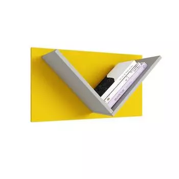 Полка настенная для детской Polini kids Mirum 5Y, 600260330 мм, цвет серый/жёлтый