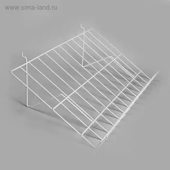 Полка проволочная для экономпанелей, для ДСП перфорации, наклонная, 30 градусов, 6033,416,5 см, цвет белый