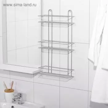 Полка прямоугольная 3-х ярусная, 26,510,550 см, хром