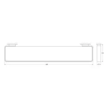 Полка с держателями , матовое стекло, хром