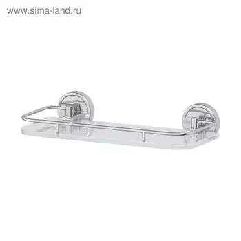 Полка с держателями, ширина 30 см, матовое стекло, хром