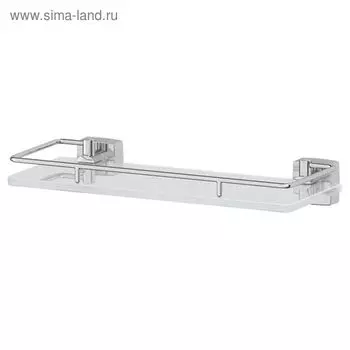 Полка с держателями, ширина 30 см, матовое стекло, хром