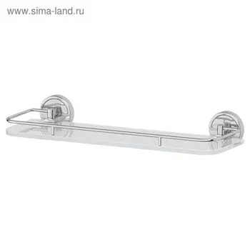 Полка с держателями, ширина 40 см, матовое стекло, хром