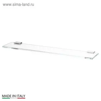 Полка с держателями, ширина 60 см, стекло, хром-стразы