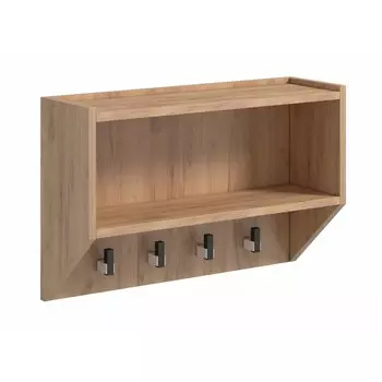 Полка с крючками, 608 х 186 х 392, дуб крафт золотой