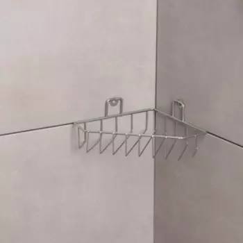 Полка угловая, 1 ярус, 18×18×11 см, цвет хром