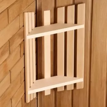 Полка угловая для бани и сауны, 251649 см, деревянная, 2 яруса, «Добропаровъ»