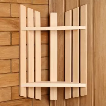 Полка угловая для бани и сауны, 251649 см, деревянная, 2 яруса, «Добропаровъ»