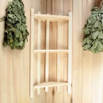 Полка для бани и сауны, 753816 см, угловая, липа, 3 яруса, «Добропаровъ»