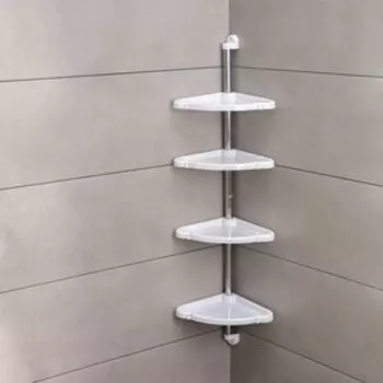 Полка угловая «Элансия», 242498,2 см, 4-х ярусная, белая