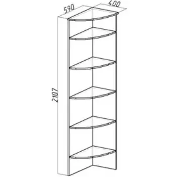 Полка угловая Sherlock 14, 5904002107 мм, цвет орех шоколадный