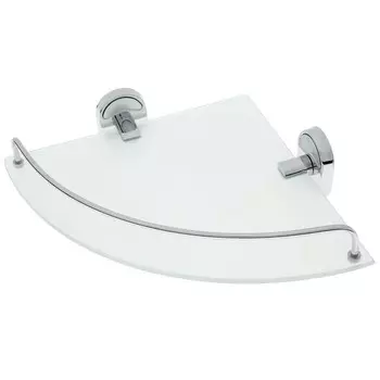 Полка угловая стеклянная Solinne, цвет хром