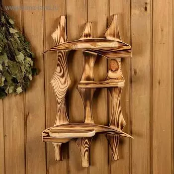 Полка "Водопад", обожжённая, 386311 см, сосна