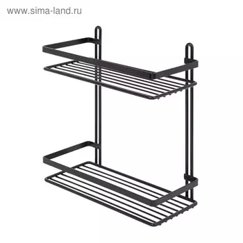 Полка в ванную прямая, 25 х 12 х 27 см, цвет чёрный матовый, ES067B