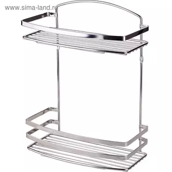 Полка в ванную прямая, размер 25х13х28 см, сталь, матовый