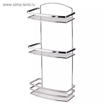 Полка в ванную прямая, размер 25х13х48 см, сталь, глянцевый