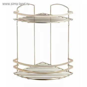 Полка в ванную угловая, 24 х 24 х 37 см, цвет золотистый, LM008G