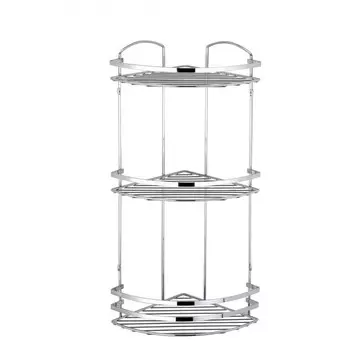 Полка в ванную угловая LM009 3 яруса 24х24х62 см, хром