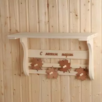 Полка - вешалка "Листопад. С легким паром!", 60х38х25 см, 4 кр