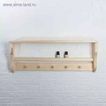 Полка-вешалка "Лотос" 5 крючков, 70х10х26см