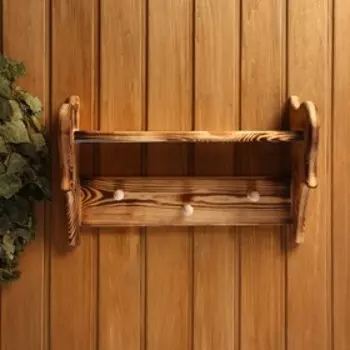 Полка вешалка обожжённая, 3 крючка, 432517 см