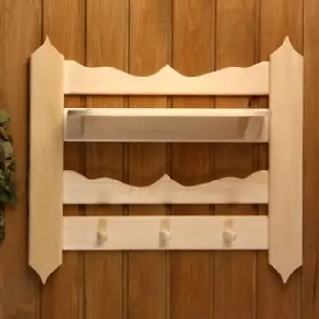 Полка вешалка резная, 3 крючка, 554610 см