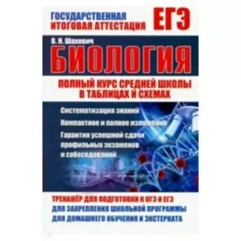 Полный курс средней школы. Биология в таблицах и схемах. Шахович В. Н.